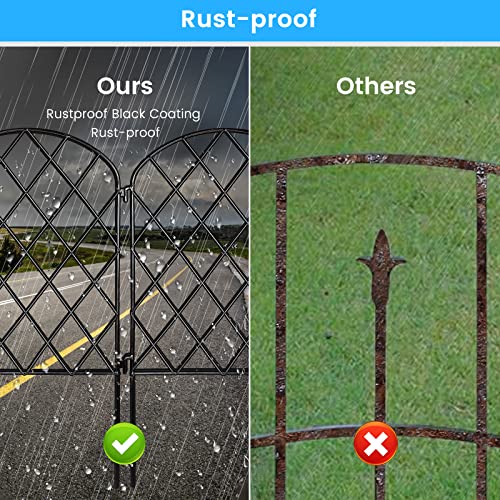Decorative Garden Fence 24 Pack,26Ft (L) X 24In (H) Black Mesh Rustproof Metal Fence, Animal Barrier Fence For Small Dog, Border Folding Patio Fence, Outdoor Flower Bed Landscape Decor Getlay #TOP4