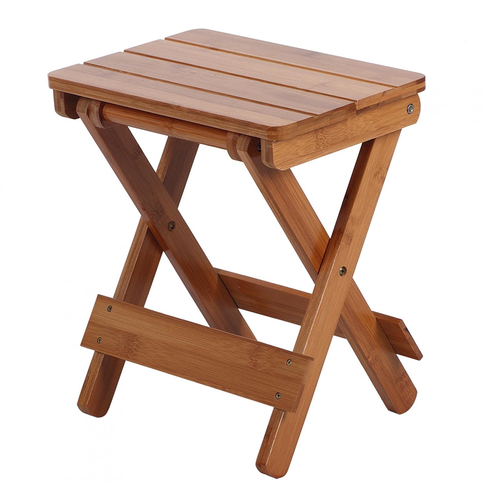 Delavala Wood Folding Stool, Plant Stand Small Portable Folding Table Outdoor Porch Coffee End Table Foldable Household Solid Table for Picnic Camping Chair Poolside Lawn Yard Balcony Deck-image-23