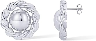 PAVOI 14K Gold Plated Chunky Vintage Earrings for Women - Trendy Textured Ribbed Knot Geometric Triangle Rope Button Seashell Wing Dangle Drop Stud Earrings Dupes