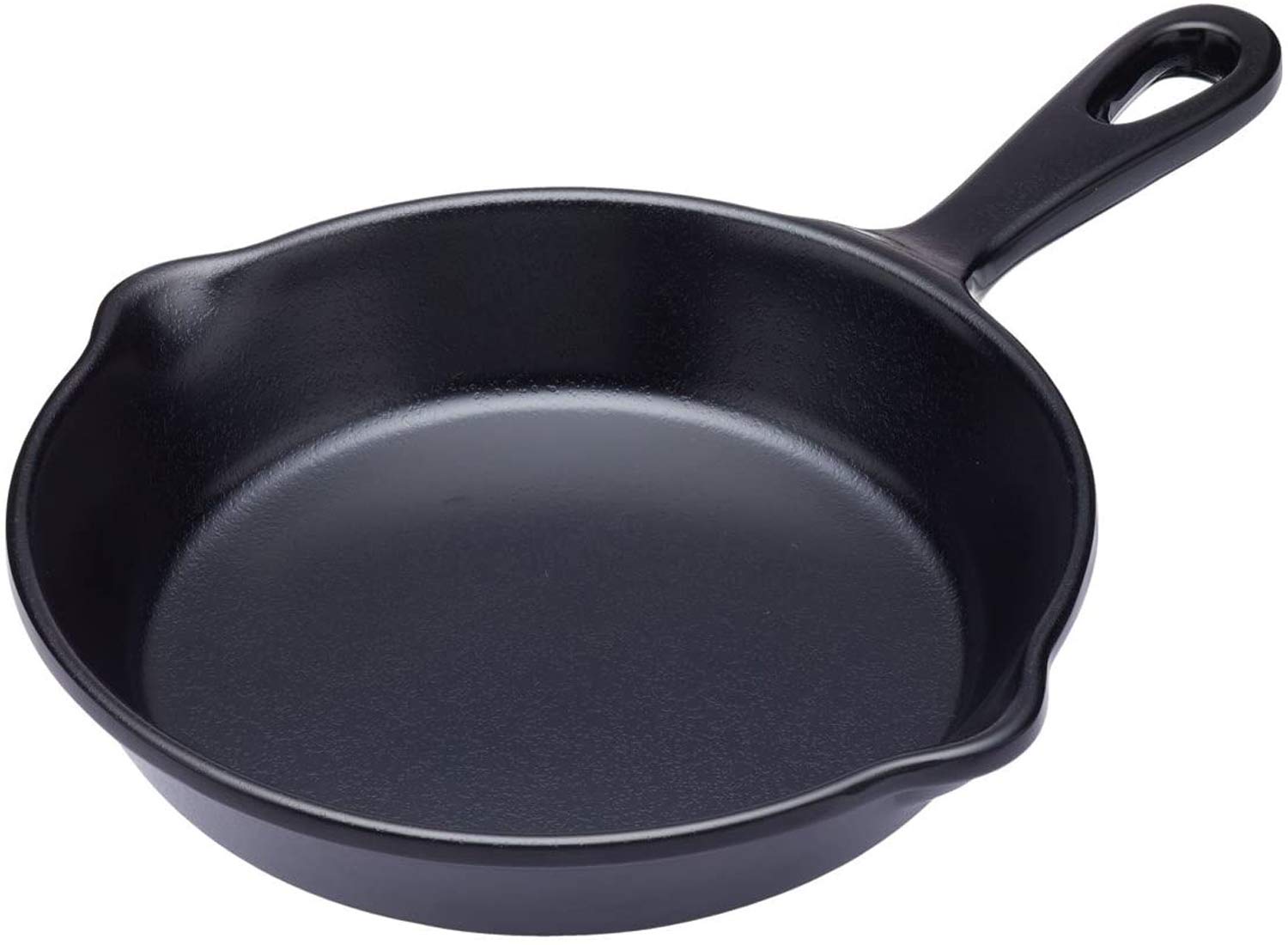 HAINE Cast Iron Melamine Round Black Enamel Coated Serving Platter with Handle, 17.5 cm