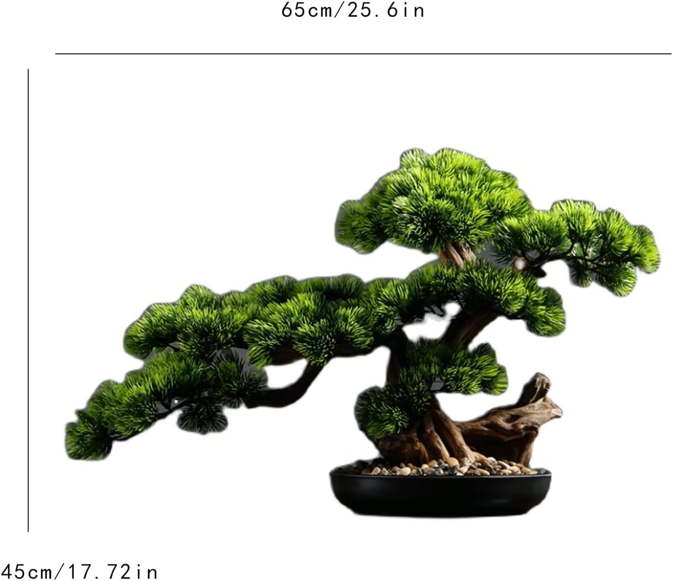 Bonsai artificiale, 43 cm, bonsai artificiale, realistico, decorazione in vaso per esposizione da scrivania