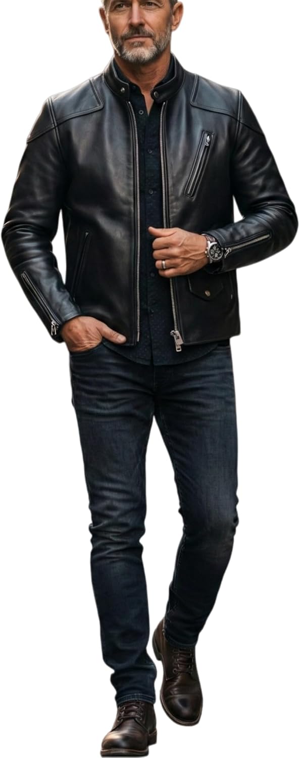 [CNPLOPANSS] 革ジャン本革 メンズジャケット 牛革 メンズコート バイク男性 ラム ライダース ビジネスコート レザージ