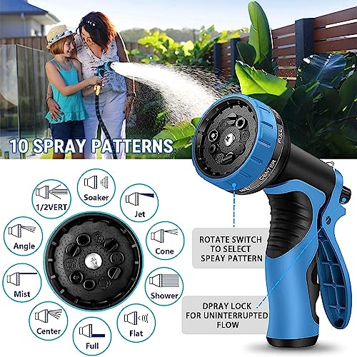 50 ft Expandable Garden Hose - Kink Free Flexible Water Hose 50ft with 10 Pattern Spray Nozzle, 3/4 Solid Brass Connectors, Retractable Latex Core - Lightweight Expanding Hose by tyrellso - Image 5