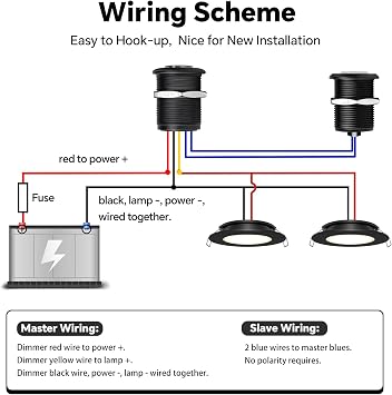 acegoo 3-Way All-Aluminum Dimming Switch and RV LED Ceiling Light Bundle