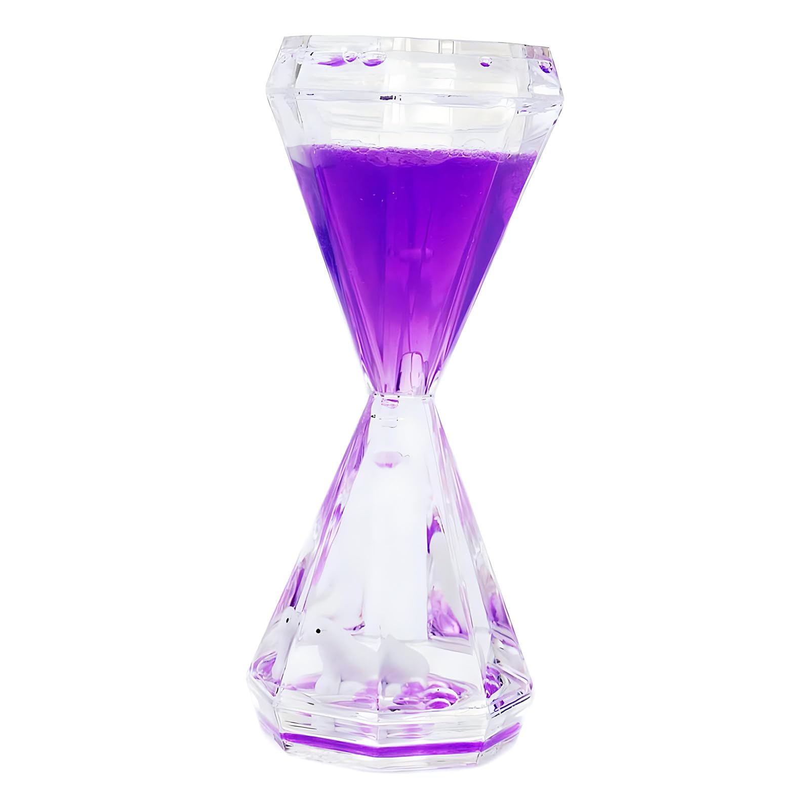 Liquid Motion Bubble Timer,Small hourglass design Liquid Sensory Timer Toy, Calming Stress Relief Oil and Water Drop Toy Desktop Decors Toys for Kids Adults (Purple)