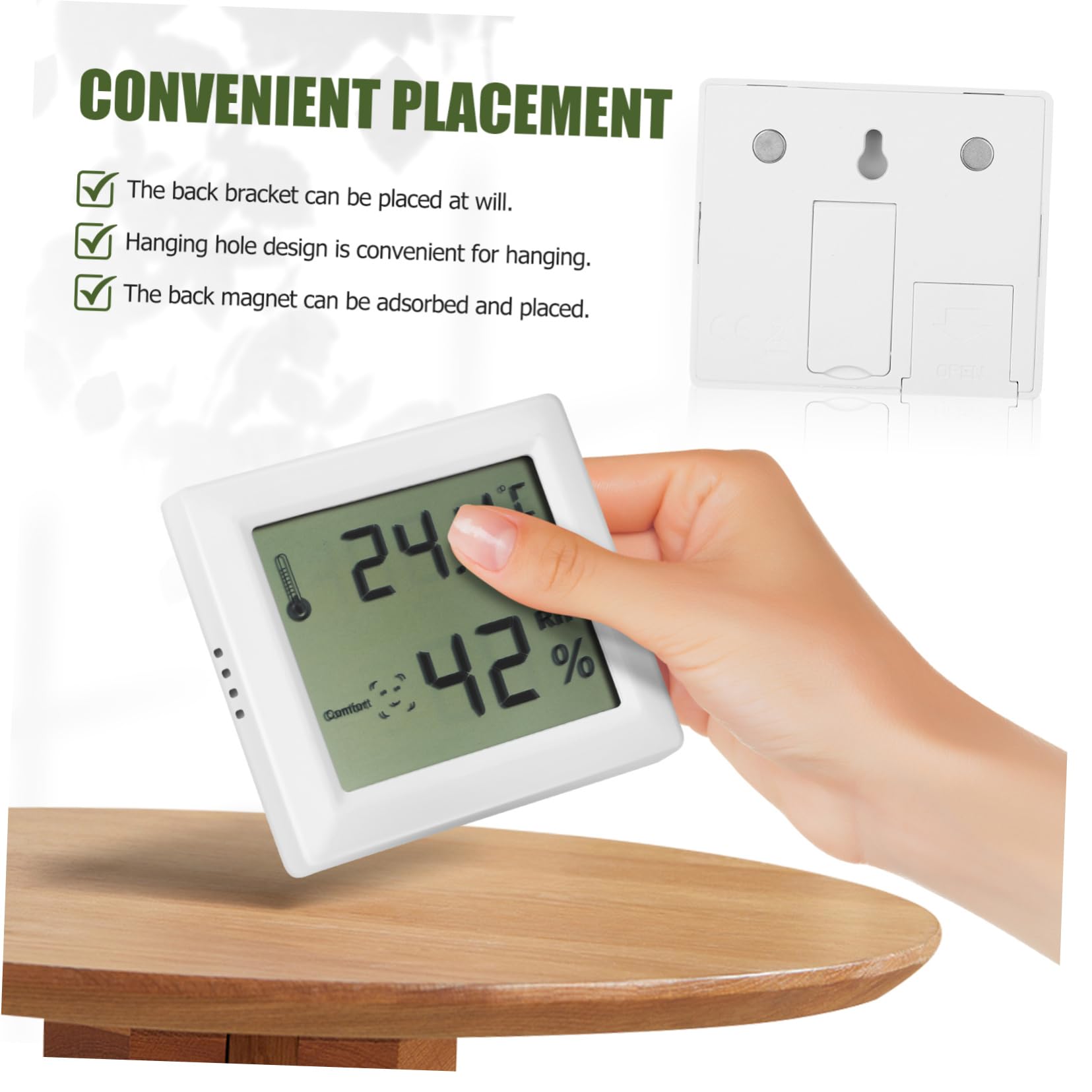 ifundom 2 Sätze Hygrometer Feuchtigkeitsmessgerät Für Zimmer Digital Drinnen Thermometer Innenumwelt Haushalt Temperaturüberwachung Zu Hause Abs 2 Stücke * 2