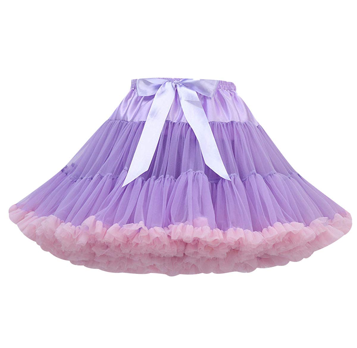 Womens Tutu Skirt Adult Puffy Tutu Skirts Tiered Tutus For Women Ruffle Fluffy Tulle Skirts For Adults Layered Tutu Underskirt Petticoat Fancy Dress Tutu Costumes Ballet Dance Tutus Party Purple Pink