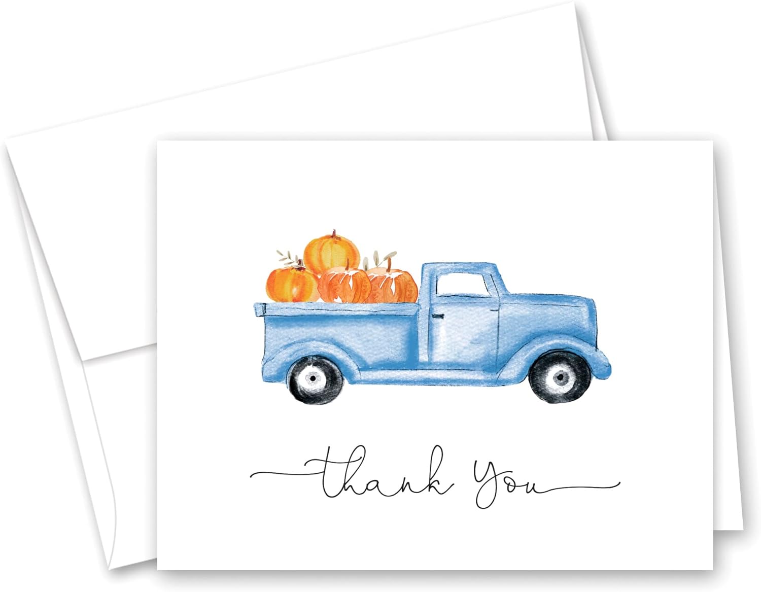 InvitationHouse 50 Pumpkin Truck Thank You Cards (Blue Truck)