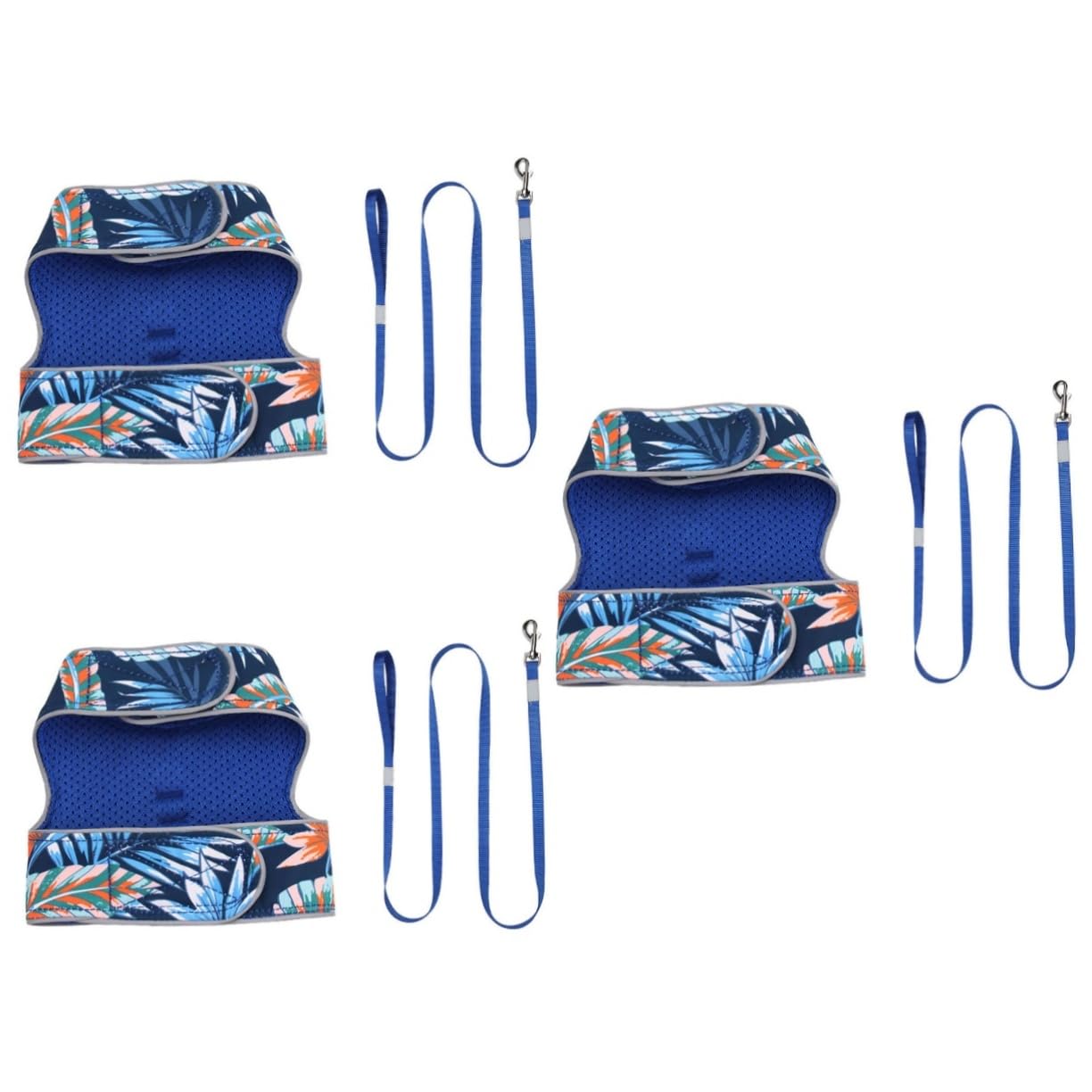 Kisangel 3juegos Arnés Antiescape Reflectante para Gatos Correa Kit De Arnés y Leash De Malla Transpirable para Paseos Nocturnos