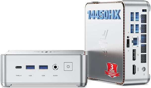 KAMRUI Hyper H2 Mini PC Windows 11 pro, Intel Core 14450HX Mini Computers 10C/16T, 4.8GHz, 32GB RAM 1TB PCle4.0 SSD Micro Desktop PC, Triple 4K Display, USB-C, WiFi6, BT5.2, Business Office Home
