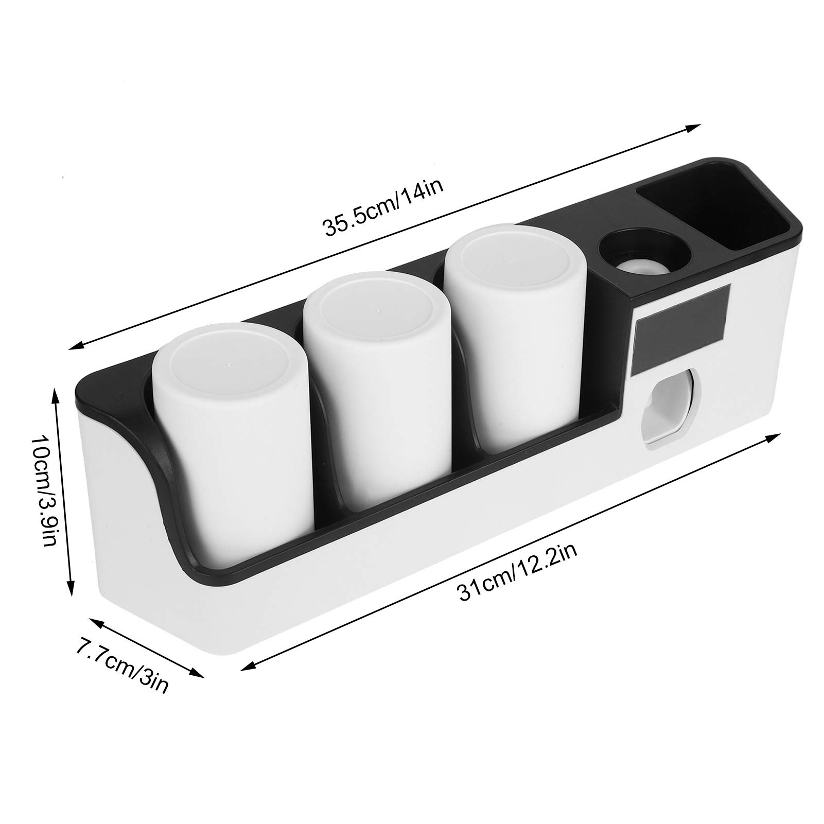 Sensor De Cepillo De Dientes, Soporte De Pared para Cepillo De Dientes con Exprimidor Dispensador De Pasta De Dientes, Carga USB, Sensor Infrarrojo