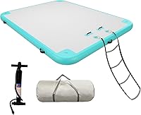 Vista 1 de Muelle flotante inflable Plataforma de muelle flotante balsa de isla con superficie antideslizante para piscina, playa, océano
