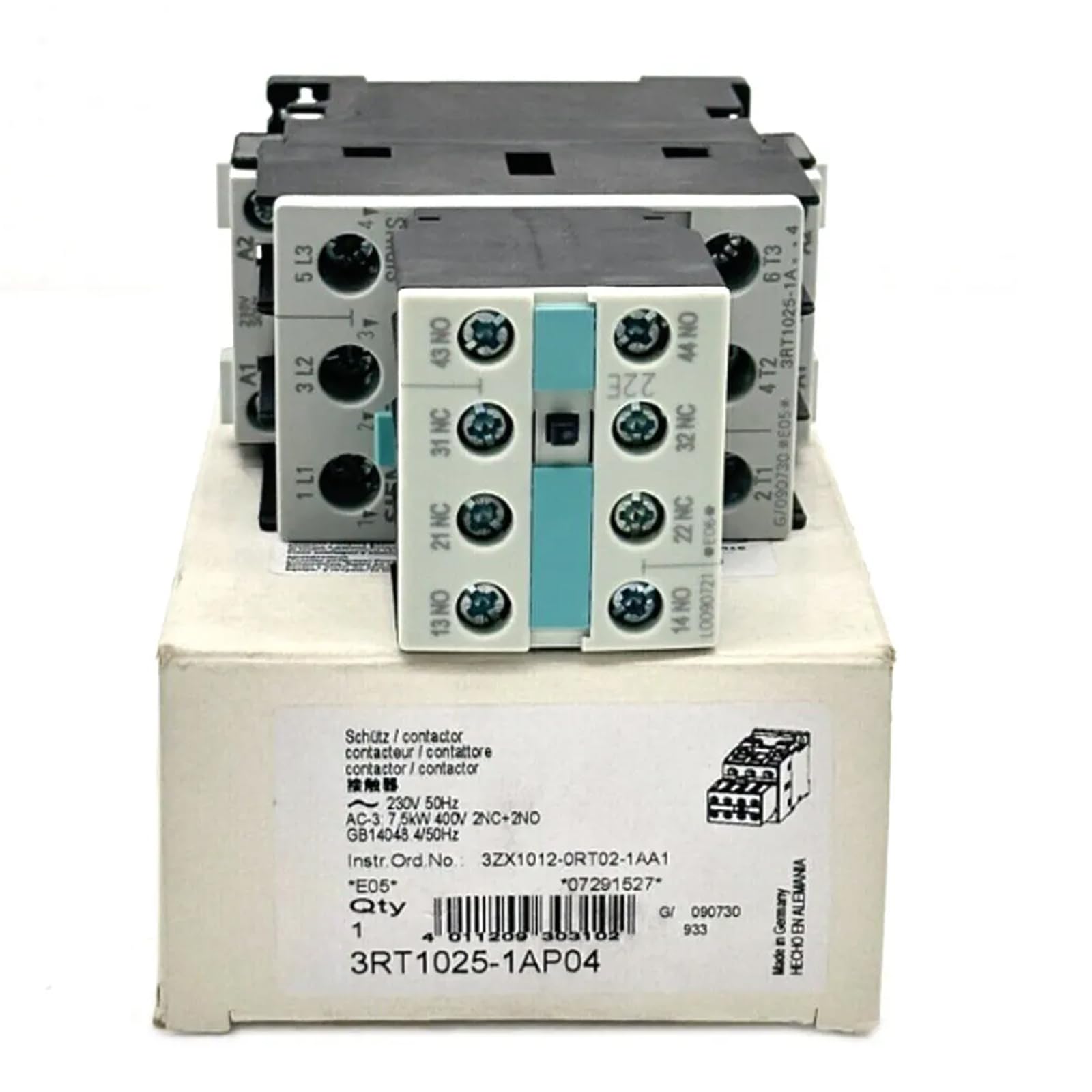 Contacteur 3RT1025-1AP04 scellé Siemens compatible boîtier industriel