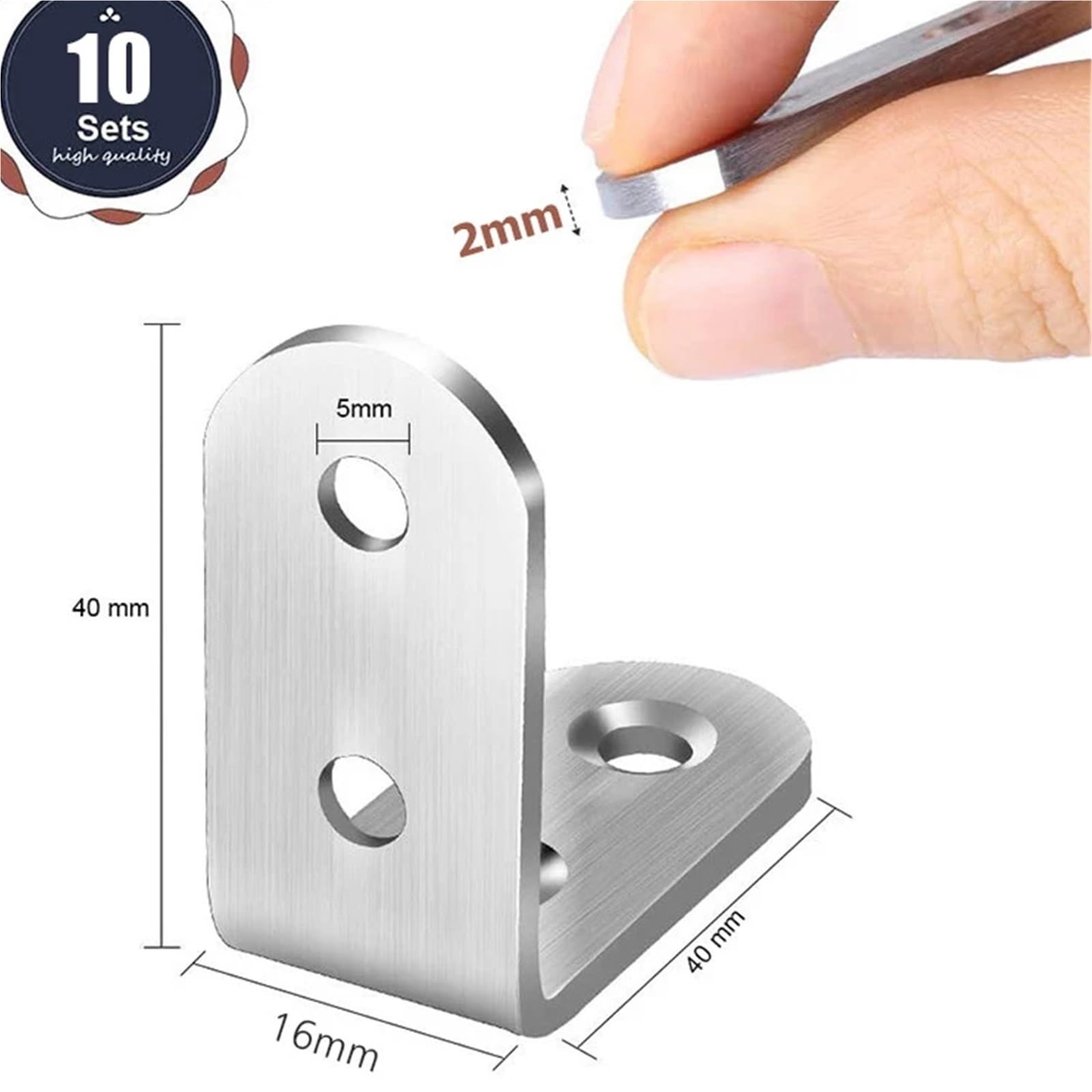Staffe ad angolo, 30 pezzi, staffe angolari ad angolo di 90 gradi, in acciaio inox, ganci da parete (65 x 65 x 18 mm 06)