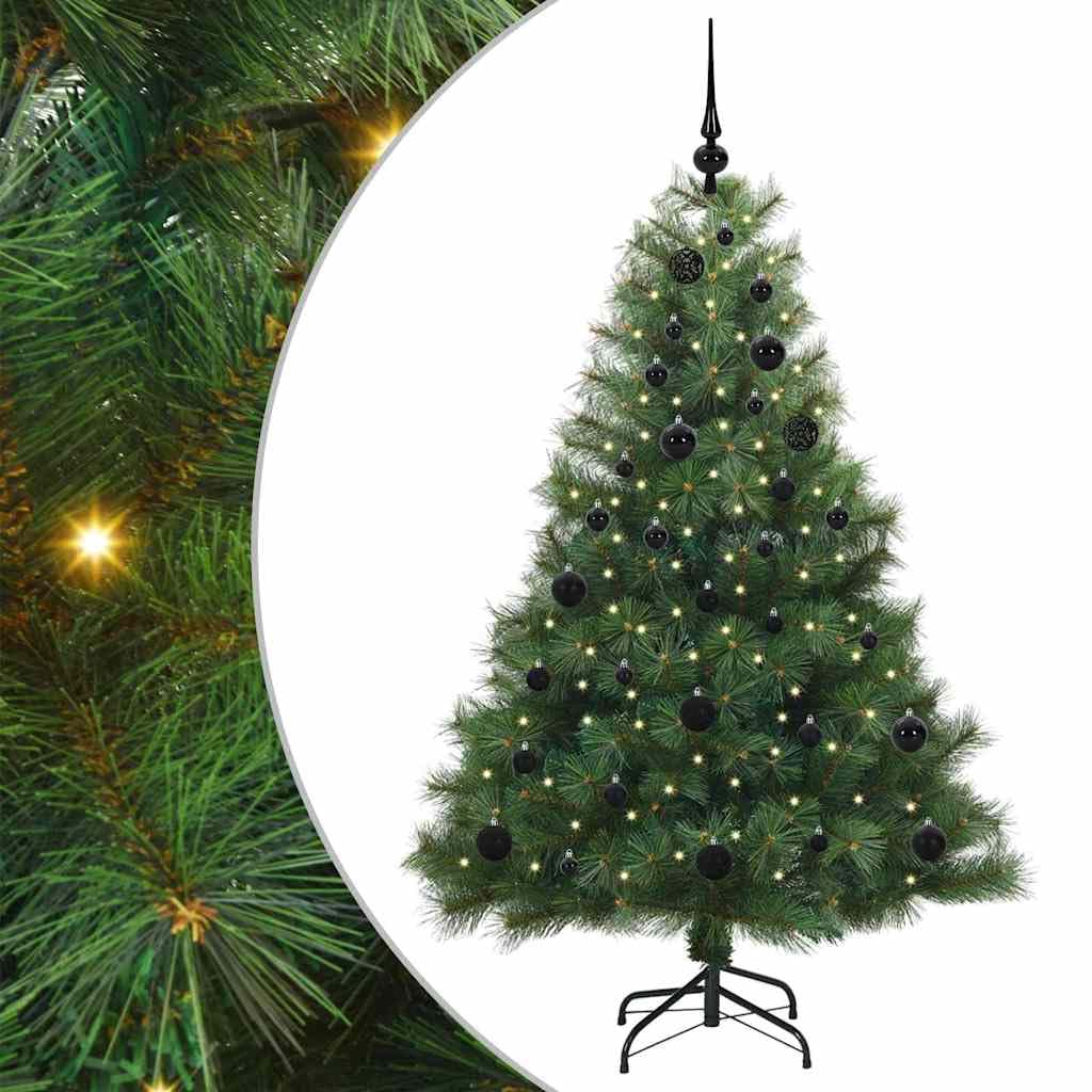 Sztuczna choinka zielona, 150 cm, PE i PCW, z 150 diodami LED o ciepłej białej barwie, 8 trybów, zasilanie USB, do użytku wewnątrz i na zewnątrz, świąteczna dekoracja