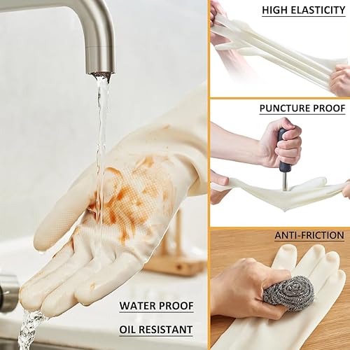 Miniatura 3 de Guantes de nitrilo resistentes a productos químicos, guantes de limpieza resistentes para el hogar, ácidos, álcalis, solventes, resistentes al