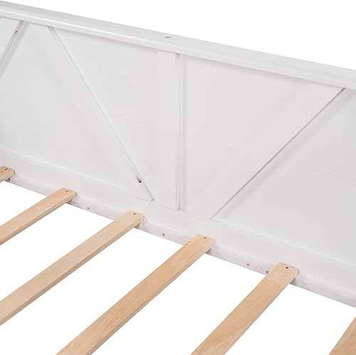 Miniatura 7 de Flieks Sofá cama de tamaño individual, marco de sofá cama de madera, sofá cama multifuncional para dormitorio de niñosadolescenteshabitación de