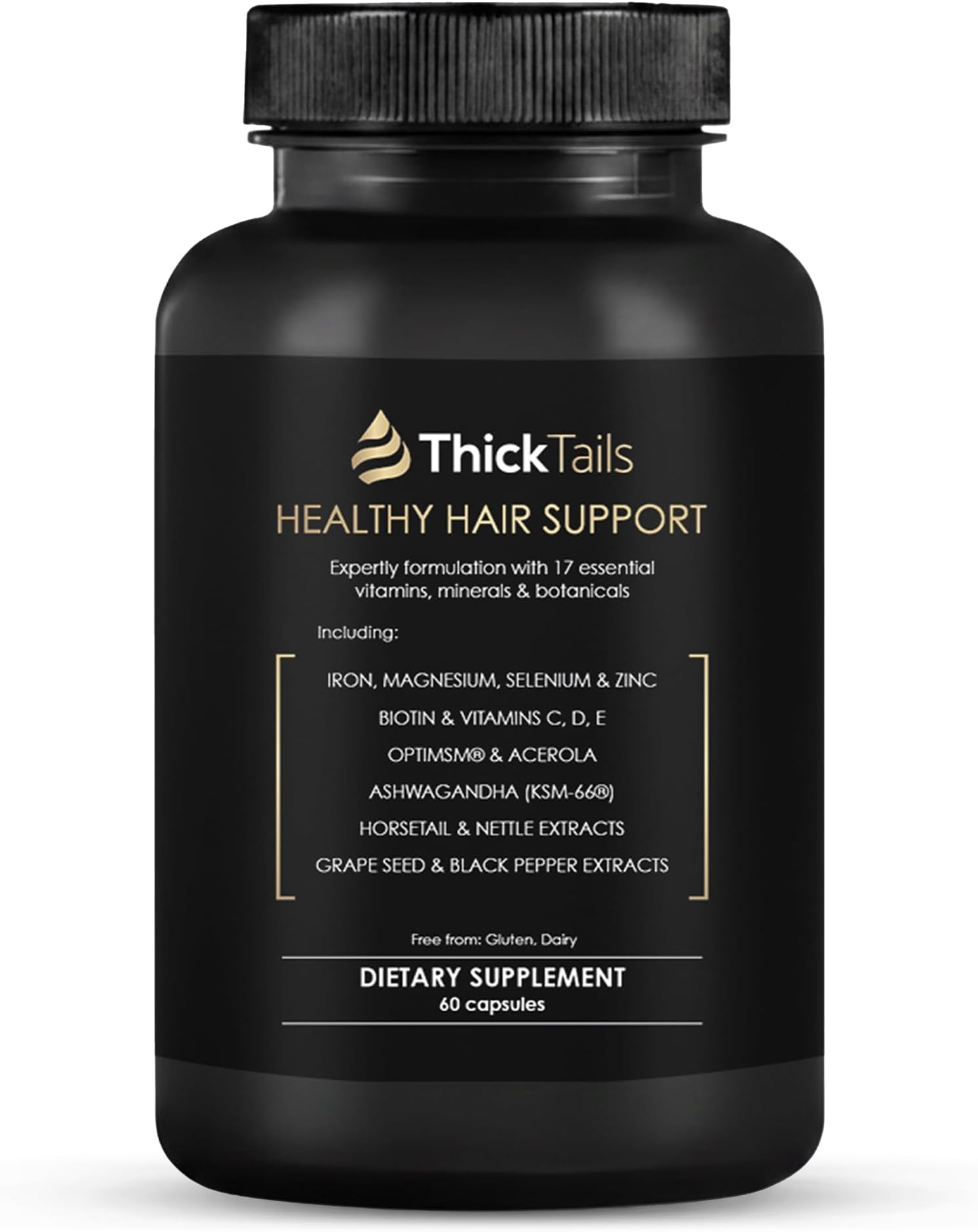 ThickTails Hair Growth Supplement- DHT Blocker for Women with Thinning Hair Prone to Breakage. Biotin Horsetail Green Tea Collagen. Prevents Hair Loss. Stimulates Hair Regrowth (1 Month Supply)