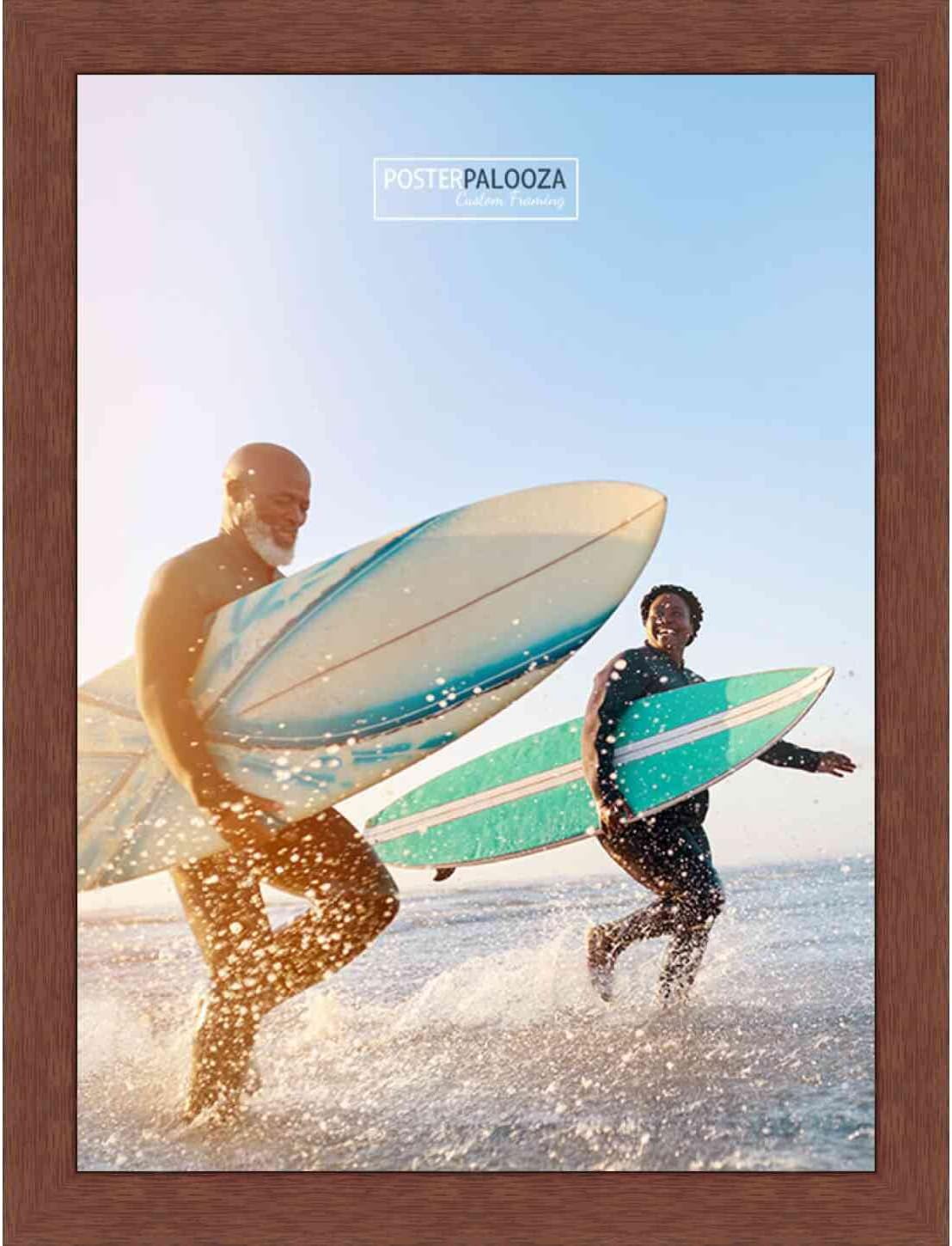 Poster Palooza 3.5x5 Traditional Cherry Complete Wood Picture Frame with UV Acrylic Plexiglass, Foam Board Backing & Hardware Included - 3.5x5 Inch Frame
