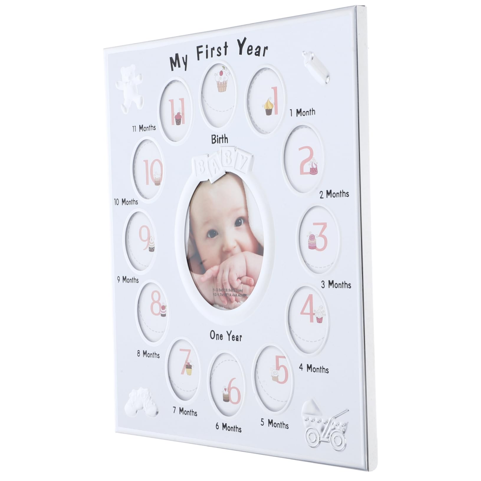 Cadre photo mois bébé pour décorer la chambre d'enfant avec un style cartoon