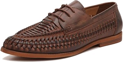 Amazon.com: Rústico Asfalto Hombres Pitch en Cuero Genuino Tejido Cordones  Huarache Slip-On Oxford : Ropa, Zapatos y Joyería