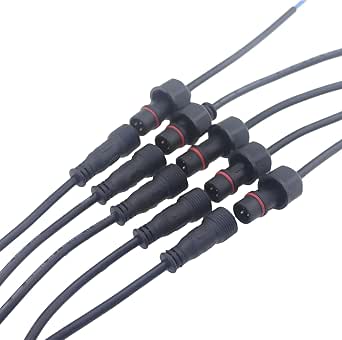 5 Pairs 3-Pin Waterproof DC Power Cable Sets - IP68 Male To Female LED Connectors