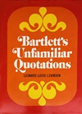Hardcover Bartlett's Unfamiliar Quotations Book