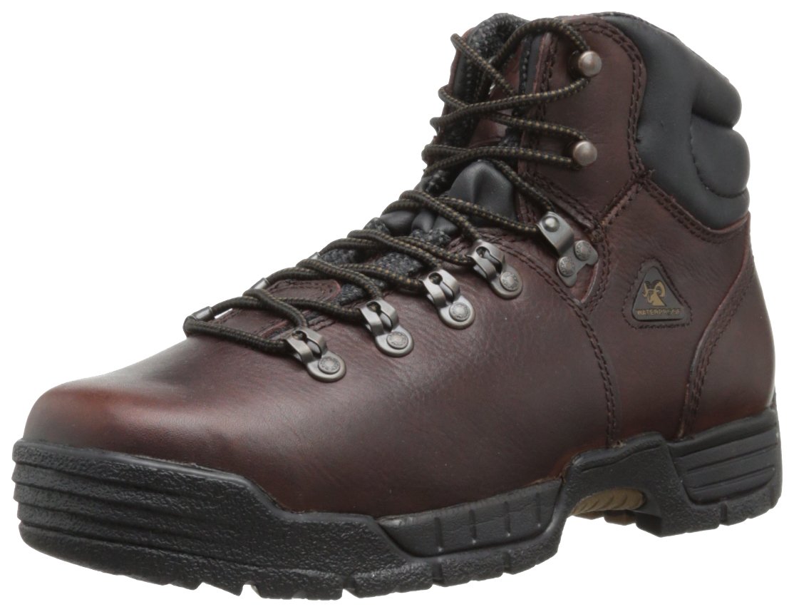 ROCKY MobiLite Steel Toe Waterproof Work Boots, Dark Brown, 12 Wide