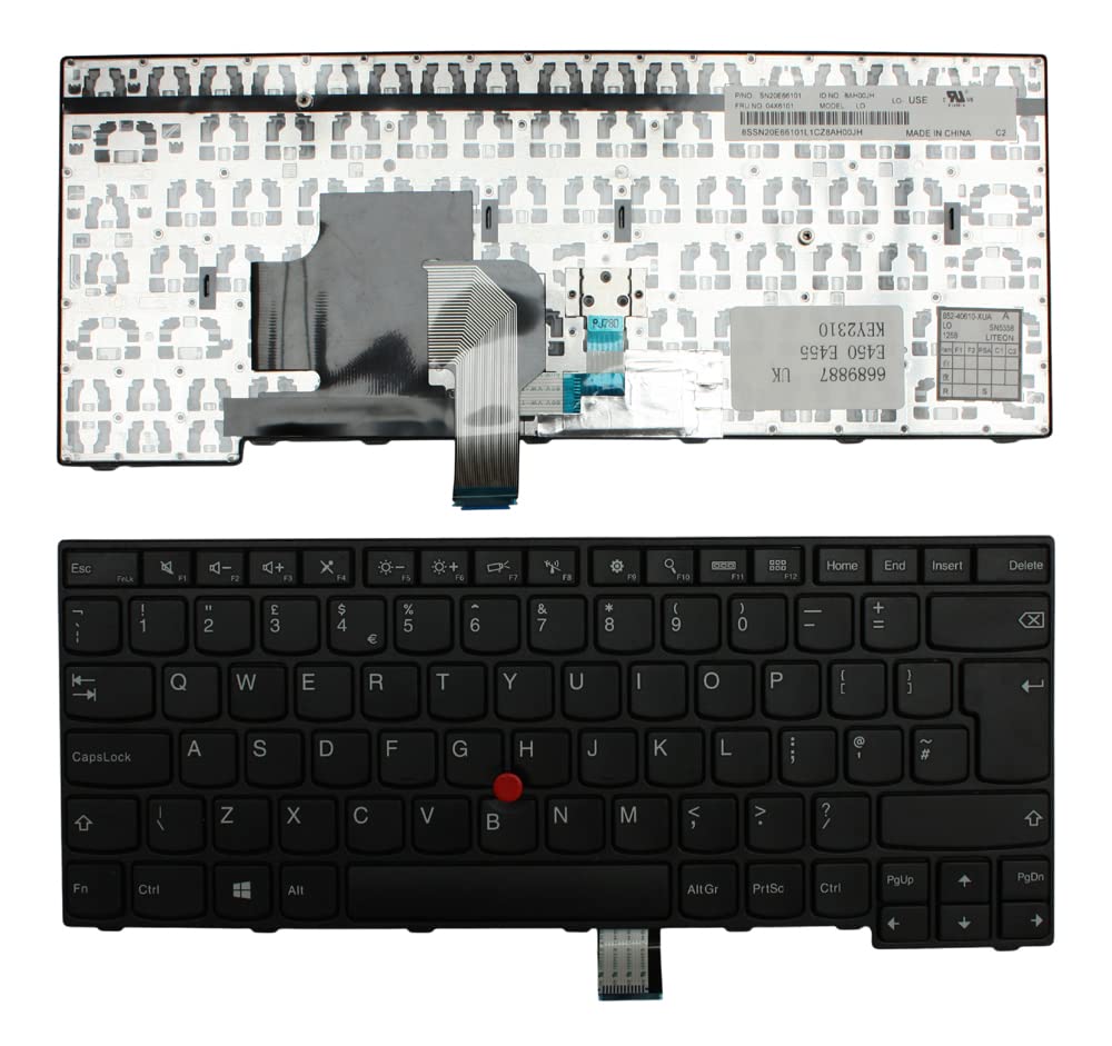 Clavier de rechange PC portable compatible Lenovo ThinkPad E455 noir