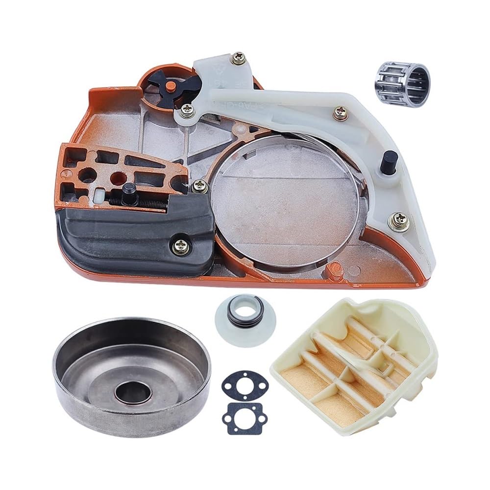 Tapa de Embrague de Freno de Motosierra y Tambor de Embrague de 325" 7T, Compatible con 445 y 450, con Filtro de Aire, Engranaje helicoidal y Junta de cojinete de Agujas.