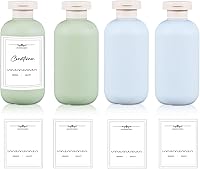 Vista 11 de Botellas vacías de loción exprimibles de 6.7/8.8 onzas, recipientes de plástico para champú con tapa abatible, botellas de viaje recargables