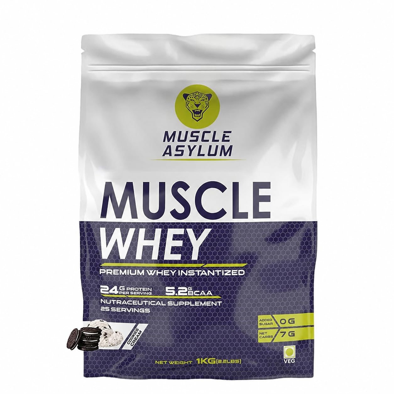 Muscle Asylum Premium Whey Protein | 1kg, 25 Servings | Cookie & Cream | With Genuine Lab Reports | Muscle Building & Recovery | Increased Muscle-image-25