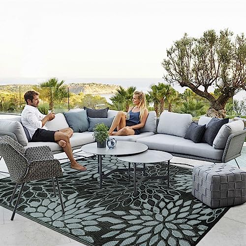 Anidaroel Outdoor Rugs 8x10ft for Patios Clearance Waterproof, Reversible Tropical Plastic Straw Camping Mat Outside Rug, Large Outdoor Area Rug for RV, Porch, Deck, Balcony, Picnic(8'x10')