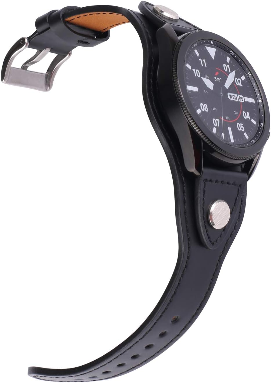 Bands Compatible with Garmin Venu 2/Venu 3/Vivoactive 4 45mm Watch, 22mm Leather Bracelet Vintage Strap for Samsung Galaxy Watch 3 45mm/46mm/Gear S3 Frontier/Classic Band for Men&Women - Image 4