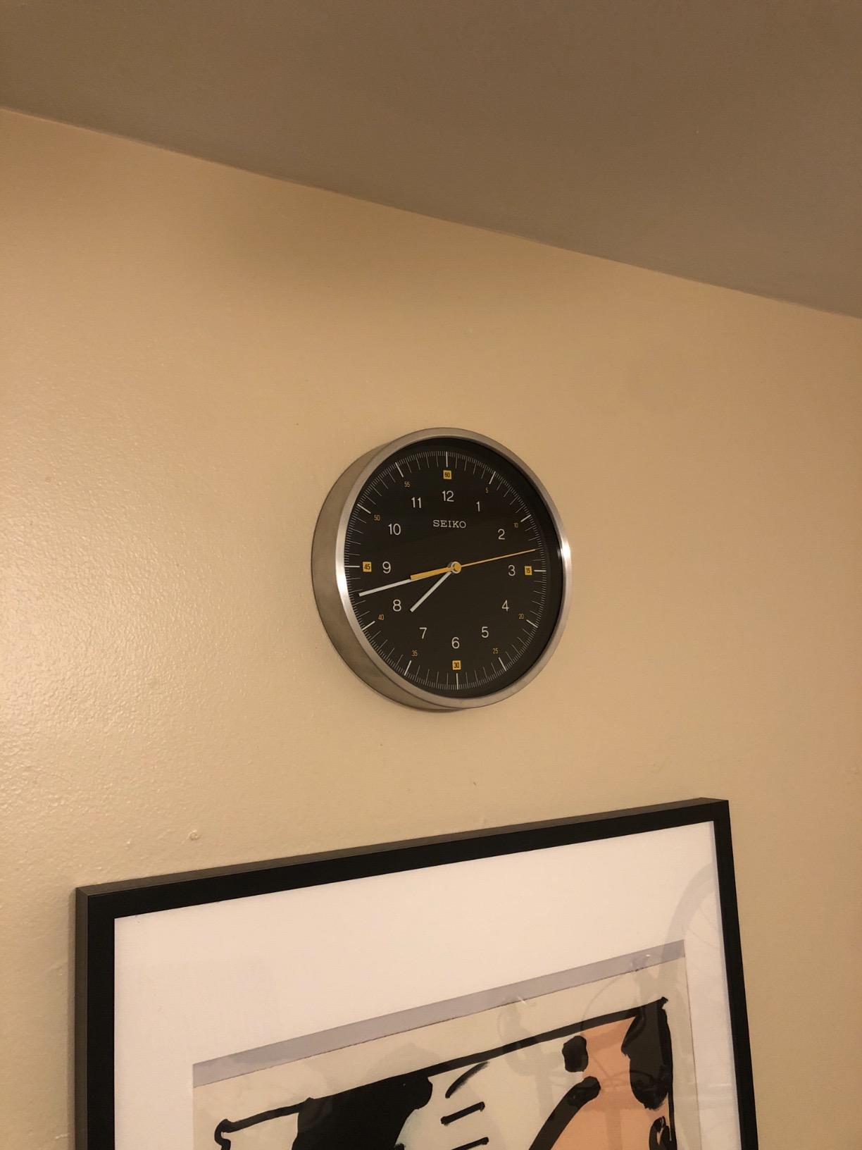 SEIKO QXA566J Wall Clock, Black, Modern Home & Kitchen