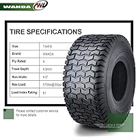 Vista 80 de WANDA One 18x7.50-8 Lawn Mower Cart Turf Tires P332 /4PR