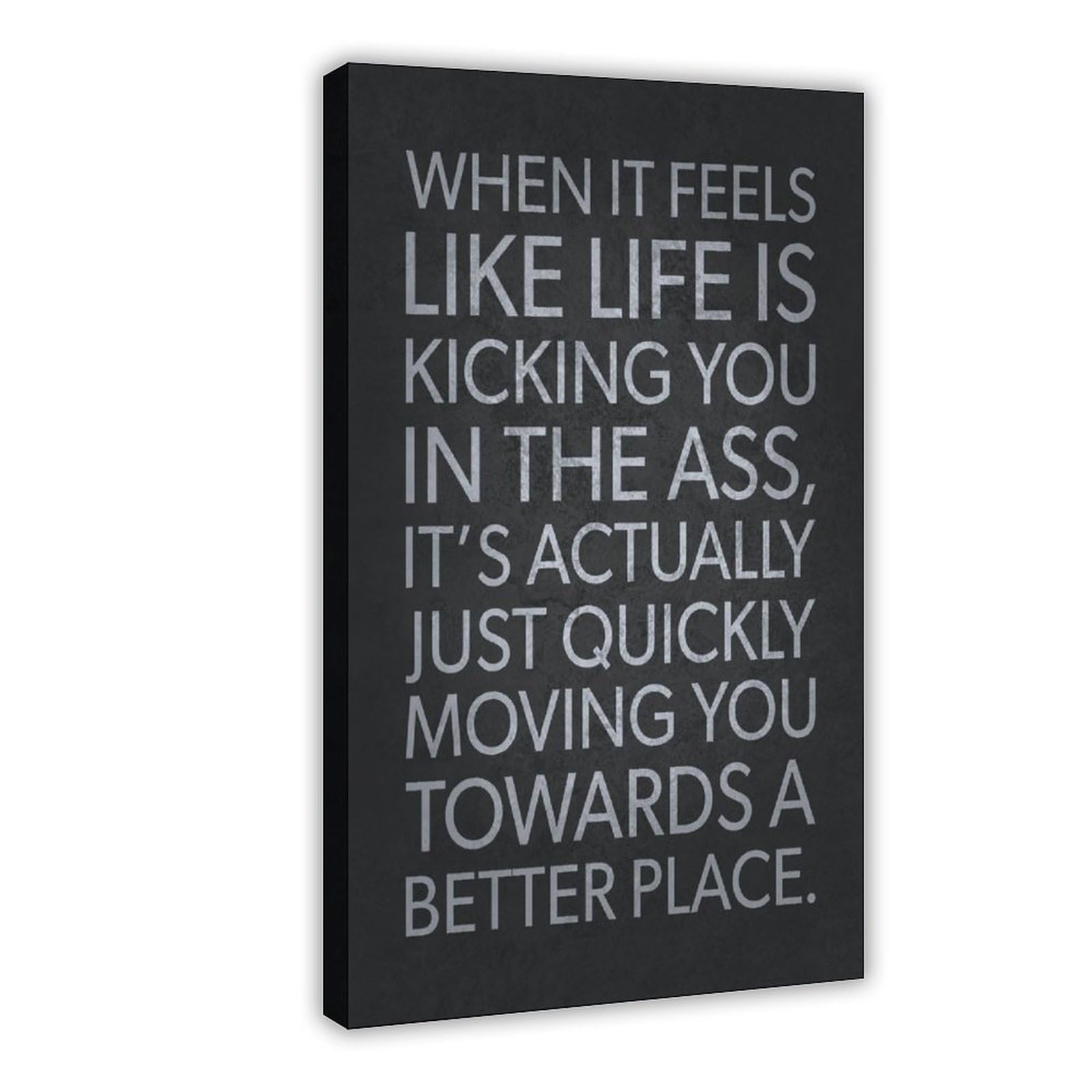 Póster motivacional de levantamiento de pesas con texto en inglés "When Life Is Kicking You" para decoración en casa, gimnasio y sala de entrenamiento, 50 x 75 cm
