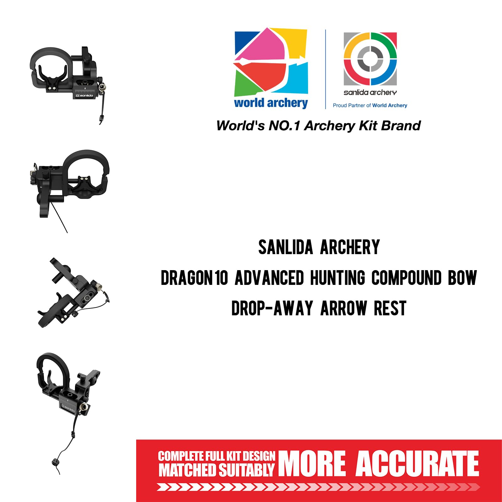 sanlida Archery Drop Away Arrow Rest for Hunting Compound Bow Recurve Fall Away Arrow Rest Right Hand Archery Accessory Black