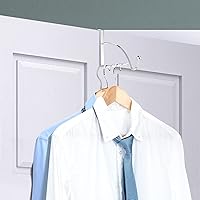Vista 6 de Hotop 4 ganchos para colgar sobre la puerta, múltiples organizadores de almacenamiento para colgar, ganchos para abrigos, ropa, sudaderas, Plateado