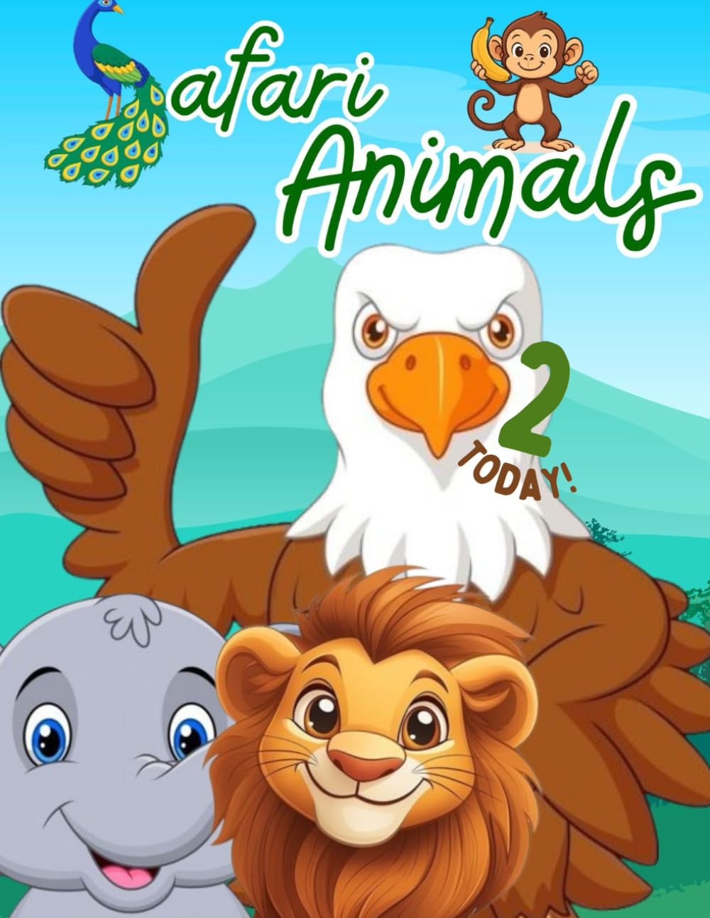 Safari Animals Coloring Book for Kids Ages 4-10: Fun & Easy Coloring Pages of Lions, Elephants, Giraffes, Zebras, Hippos & More.