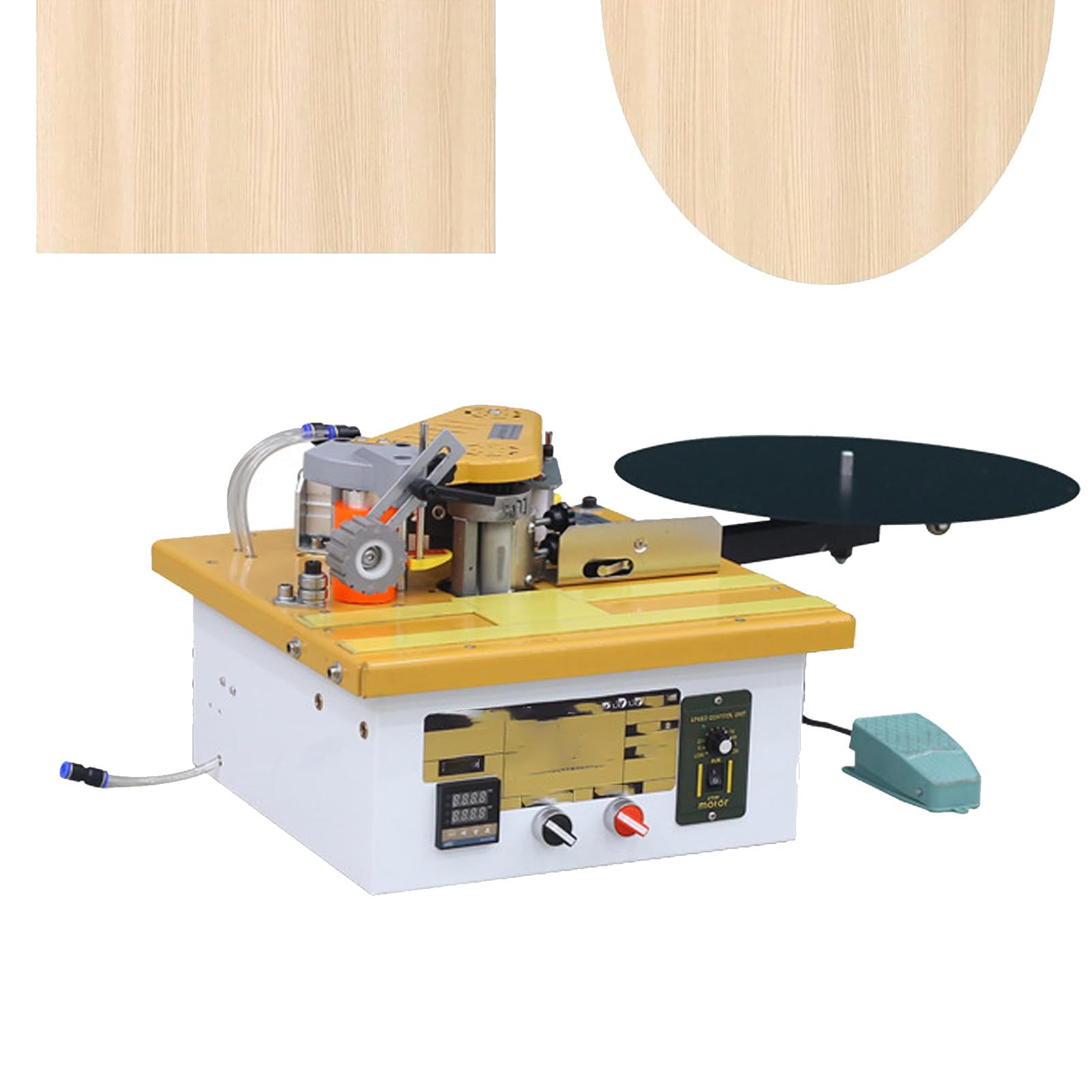 Pnpaea 1200W Portable Edge Bander, Automatic Gluing and Cutting Machine,with Temperature Control, Double-Sided Gluing,for Oversized Panels Widened