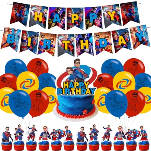 Henry Birthday Party Decorations, Danger Theme Party Supplies Set with Banner, Cake Topper, Cupcake Toppers & Balloons for Boys Fans Birthday Party Favors