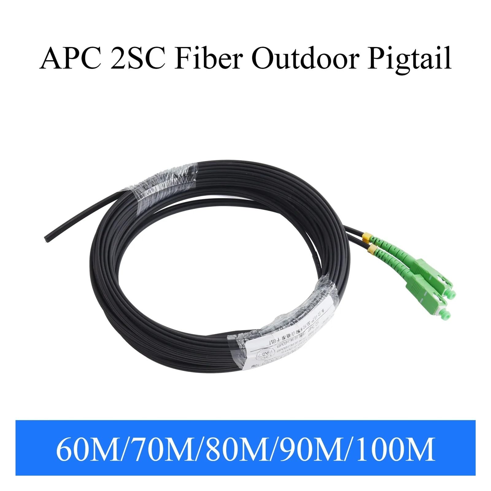 Pigtail de Fibra Óptica 2-Core APC2SC Exterior SM Simplex 60-100M(100m)