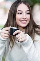 Vista 7 de Real Deal Steel "Little Sipper - Juego de 4 tazas de café expreso aisladas de 3 onzas, doble pared prémium