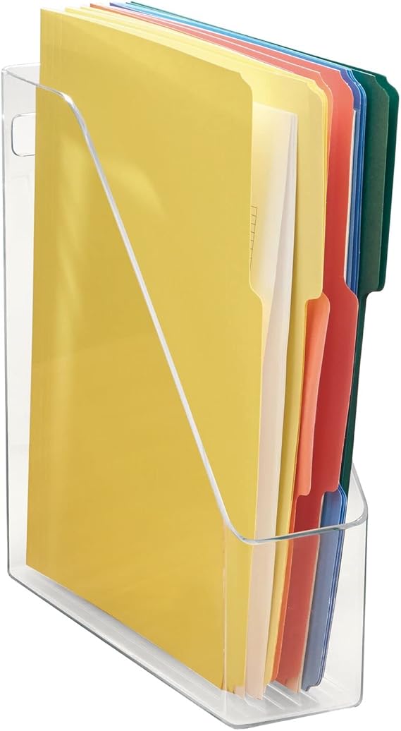 mDesign Plastic Slim Vertical File Folder Storage Organizer