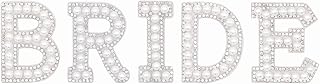 Iron On Letters Patches for Clothing - Bride Pearl Letter Appliques for Wedding Jackets, DIY Clothes, Bridal Party Decorations, Heat Transfer Embellishments