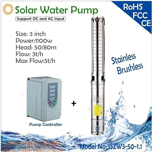 Miniatura 2 de Pequeña bomba sumergible ajustable 3Inch 1100W AC220V DC300V bomba de agua solar de pozo profundo con imán permanente flujo de motor síncrono 3 TH