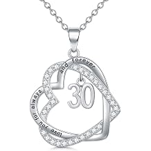 TOUPOP Birthday Gifts for Women Sterling Silver Necklace Forever Love Pendant Heart Year Old Jewelry Anniversary Mothers Day Gifts Wife Mom Grandma Girlfriend Daughter