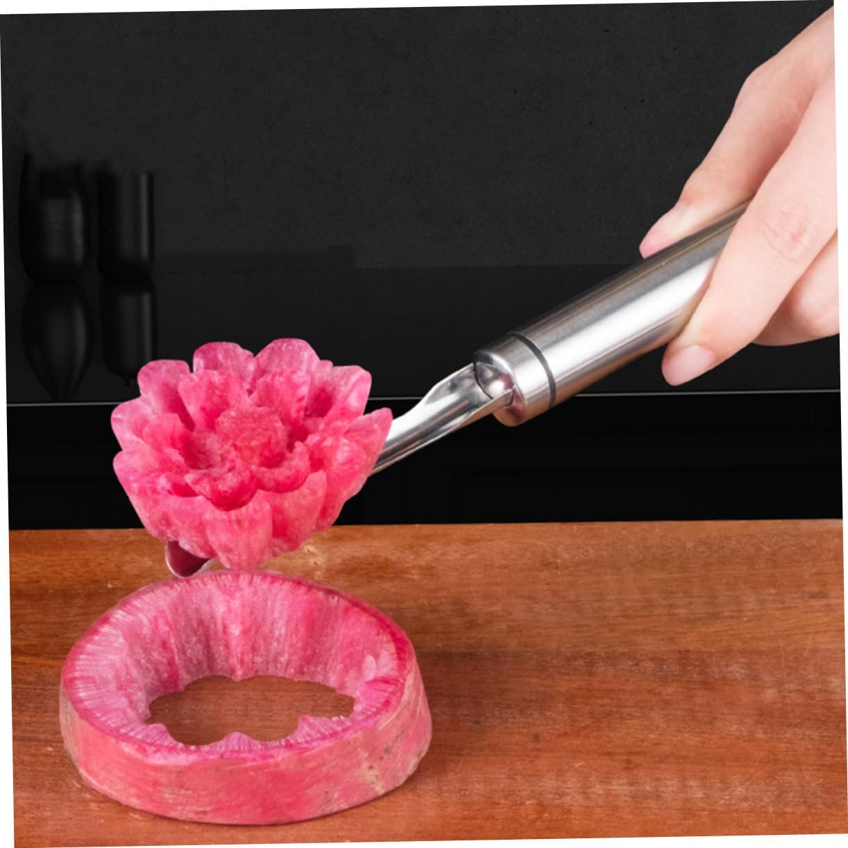 PRETYZOOM Stainless Steel Carving Cutter for Fruit and Vegetable Design