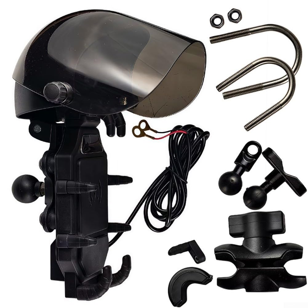 Supporto per telefono da moto, con bracci interni in metallo, impermeabile, per terreni accidentati, vista a 360 gradi